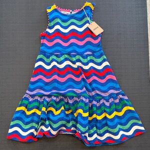 Mini Boden Multicolor Wave Pattern Dress